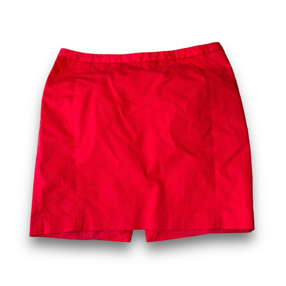 Express Women's Pencil Mini Skirt Red Zip Button Size 12 / 24 x 18.5